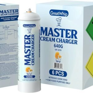 GreatWhip Master 640G N2O NOS Tank Whip Cream Chargers Cartons 0.95L